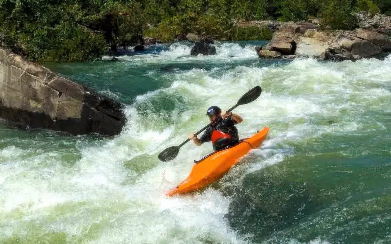 Kayaking on the Cossatot River is a popular pastime